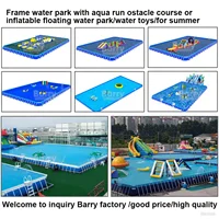 Piscine rectangulaire ultra-grande à structure métallique portable pour parcs aquatiques gonflables, utilisation extérieure/intérieure 5