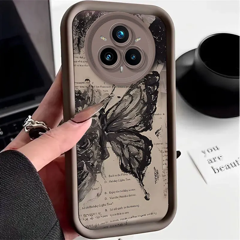 Flexible Silicone Shockproof Case with Cartoon Butterfly Print Pattern