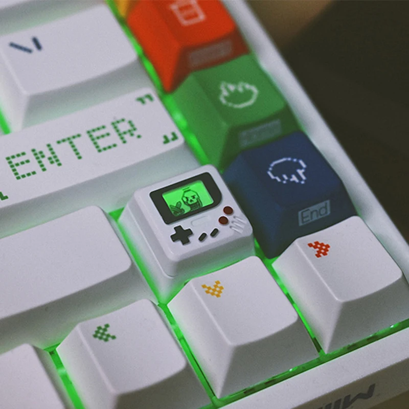Vintage-Inspired Transparent Keycaps Set - Personalized & Cute Design
