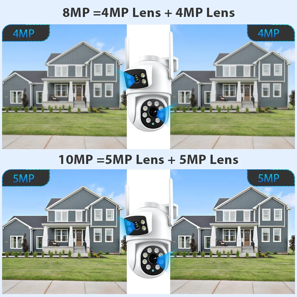 ANSVICAM 4K Ultra HD PTZ Security Camera Outdoor 5G Wifi Dual Lens Dual Screen Cameras AI Human Tracking Two-Way Audio O-Kam Pro 2