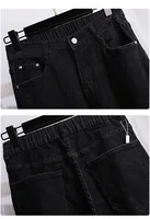 Plus Size 7XL 170kg Autumn Spring Denim Pants Vintage Female Korean High Elastic Waist Casual Long Navy Blue Jeans Trousers - Image 6