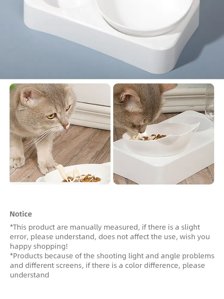 custom cat water fountain and food bowl white
