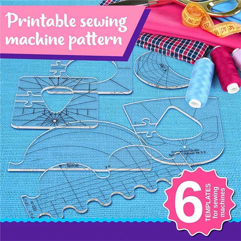 6Pcs Tailor Ruler Templates Set DIY Apparel Sewing Supplies Quilter Ruler Sewing Stencil Tool