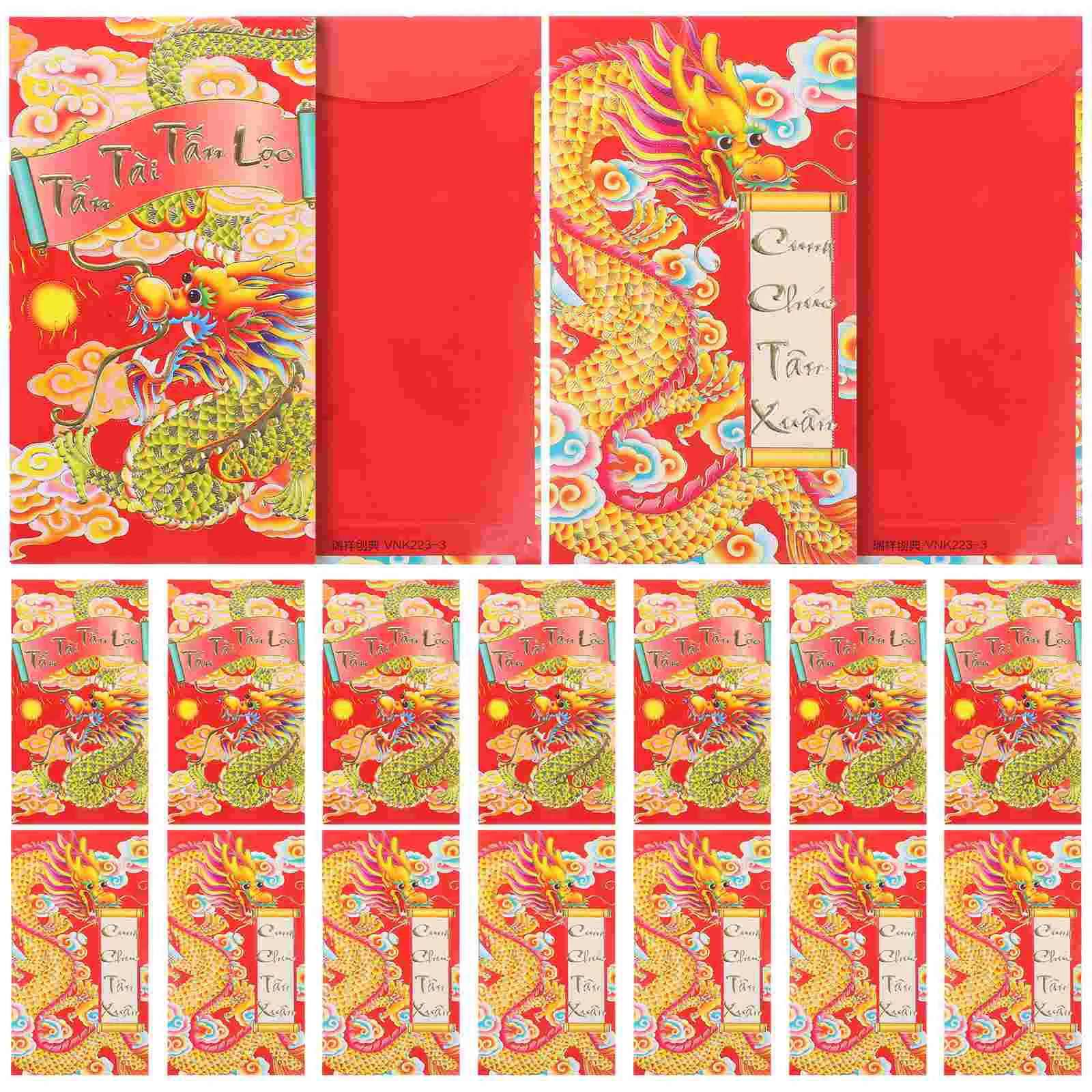 HongBao Chinese Style Red Envelopes New Year Money Packets Lucky Money Bags Red Envelopes Pockets (Mixed Style)