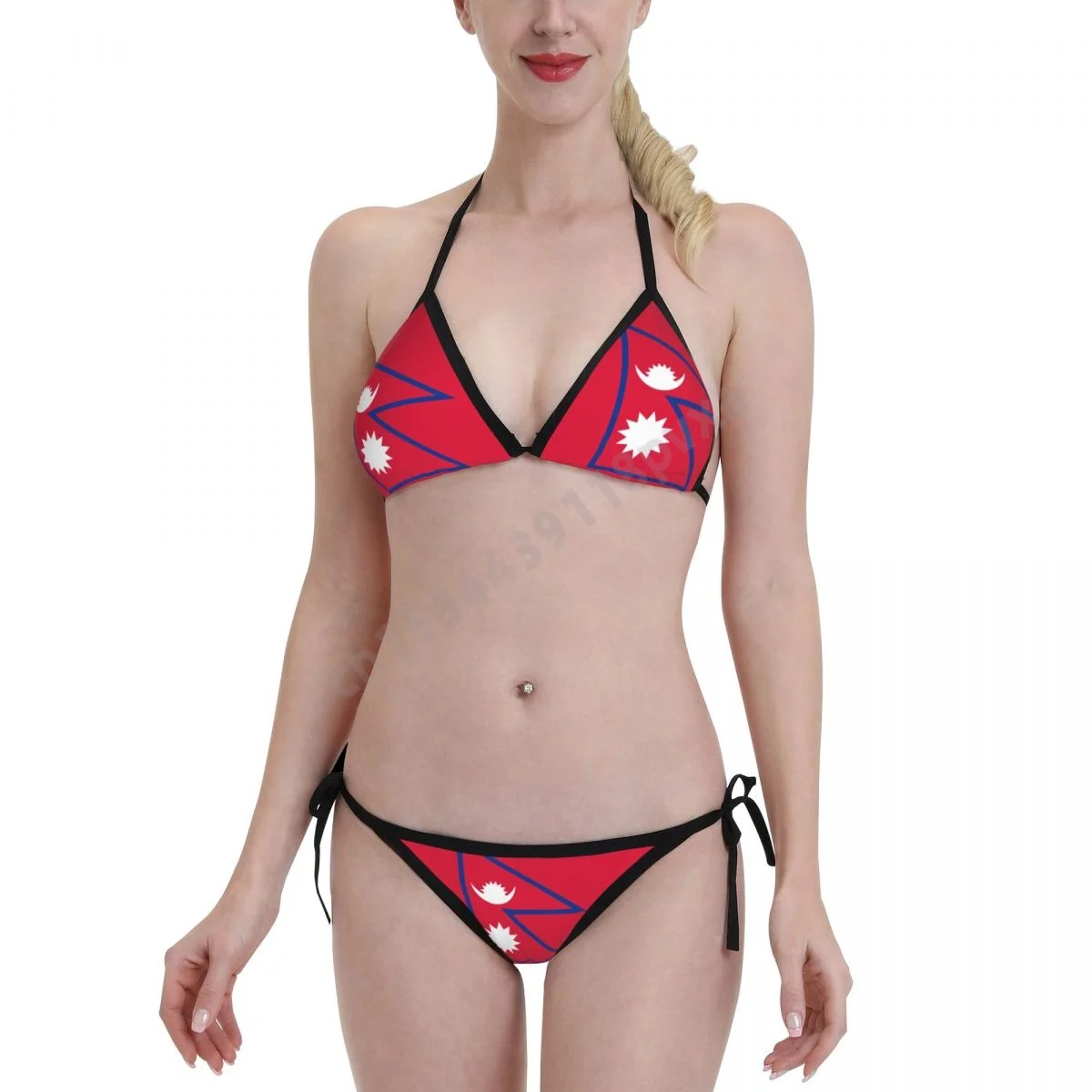 Nepal Flag Bikini Swimwear Mujer Women Girls Sexy Swimsuit Swimwear Micro Bikini Set Summer