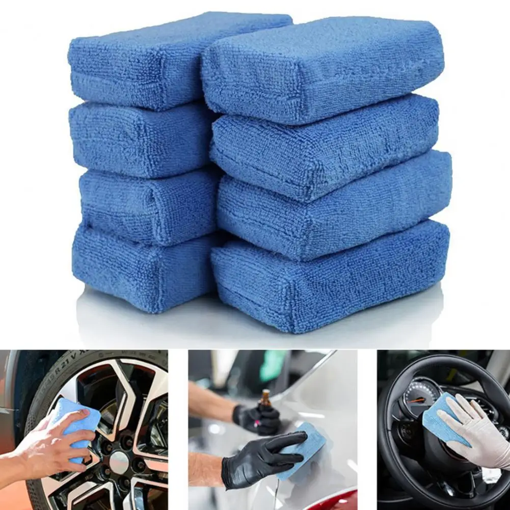 

Car Cleaning Sponge Cloths Car Cleaning Cloths Car Wax Polishing Pad Car Detailing Microfiber Applicators (Pack Of 8)