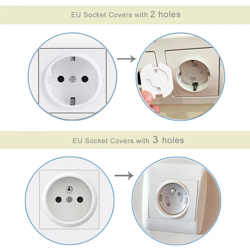 Socket Covers 10pcs Baby Safety Electrical Security Plastic Safe Lock Cove Socket Protection Electric Shock Hole Children Care