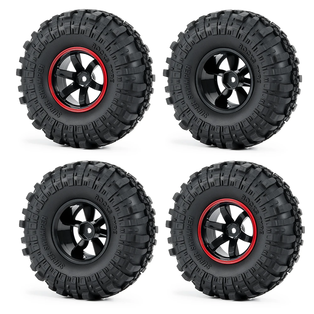

4Pcs 1.9" Plastic Wheel Rim & Rubber Tires Set for 1/10 RC Crawler Axial SCX10 90027 90046 D90 Wraith RC Car Parts