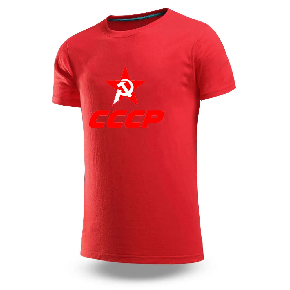USSR Soviet Union 2023 men's printing CCCP Russian Pure cotton loose T-shirt casual comfortable breathable Short sleeve top