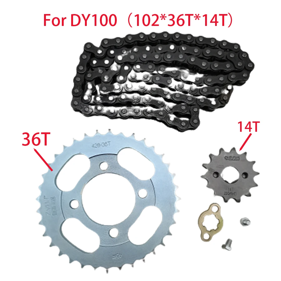 

A979 Motorcycle Chain Set Sprockets For Honda JD100 DY100 JH70 Chain Set 102 Links 36T 14T Gear Transmission Chain