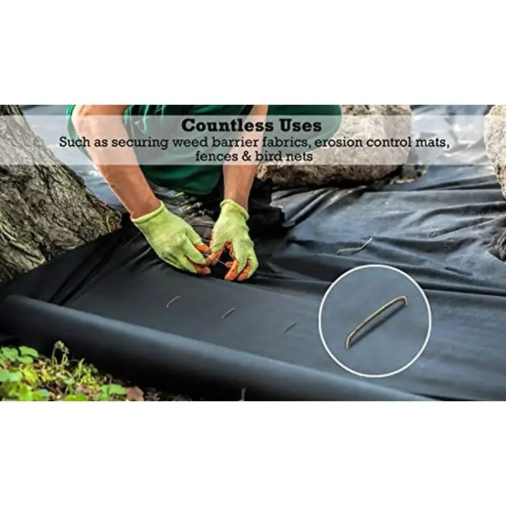 Landscape Sod Staples 1000 Count Heavy Duty 9 Gauge Steel Hard Soil Trusted by Farmers Contractors Landscapers Sub-Packed Easy