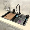 Sink Stainless Steel Kitchen Apartment Large Single Slot With Knife Holder Multifunction Wash Basin For Kitchen 1