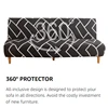 LANMOLIFE Printed Armless Sofa Bed Cover Foldable Sofa Bed Futon Furniture Covers is Machine Washable For Living Room Hotel 6