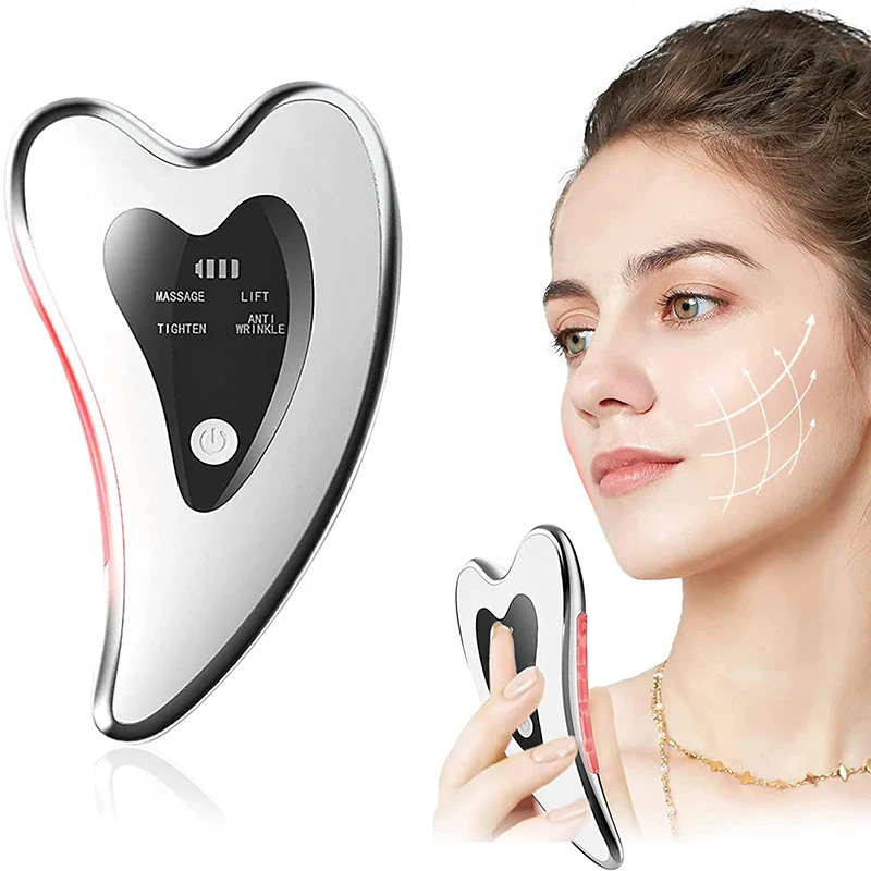 Dropshipping 4 in 1 Electric Gua Sha Face Massager Heated Vibration Facial Scraping Tools_voghion.com