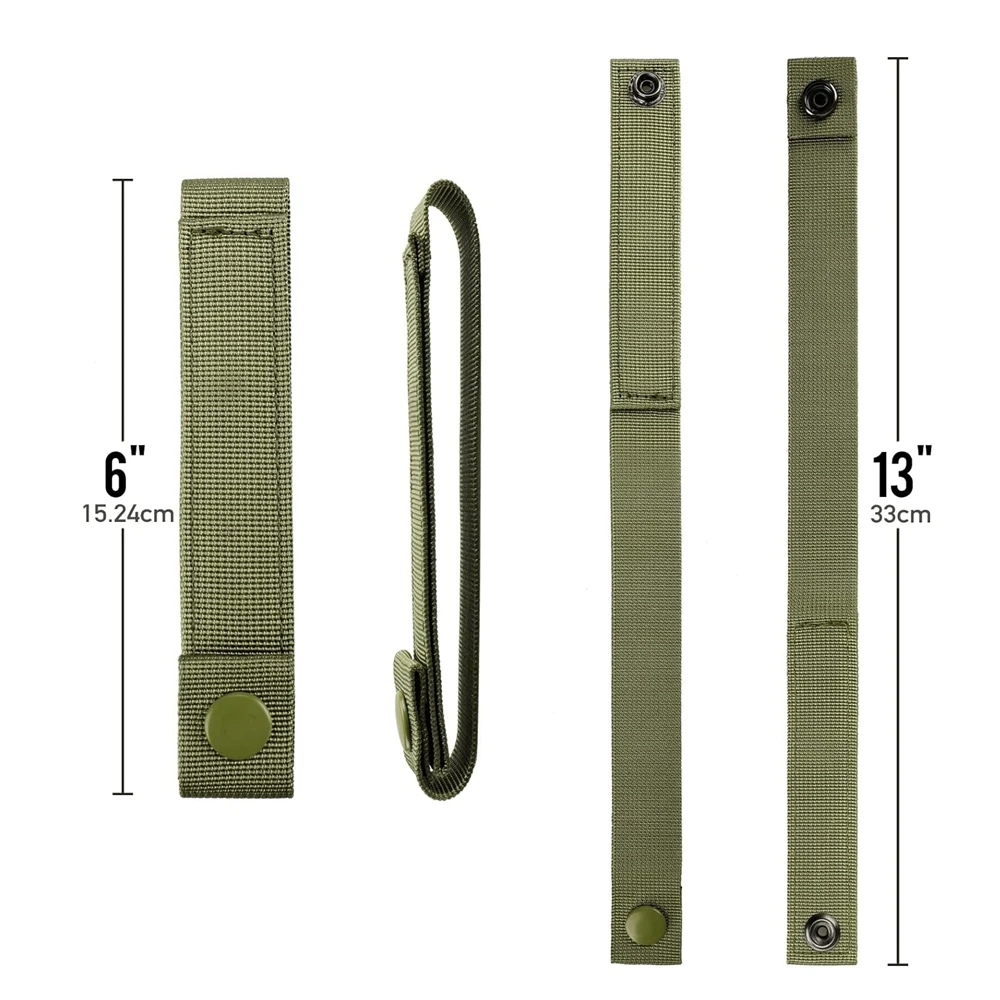 4pcs Outdoor Molle Strap 6 inch Tactical Molle Strap Molle Webbing Straps Attachment Snap Strap Nylon Thumb Snap Straps 4