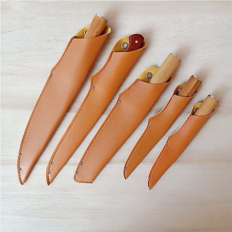 Knife Sheath PU Faux Leather Knife Cover Western Kitchen Knife Sheath Portable Fruit Chef's Multipurpose Sheath Holster