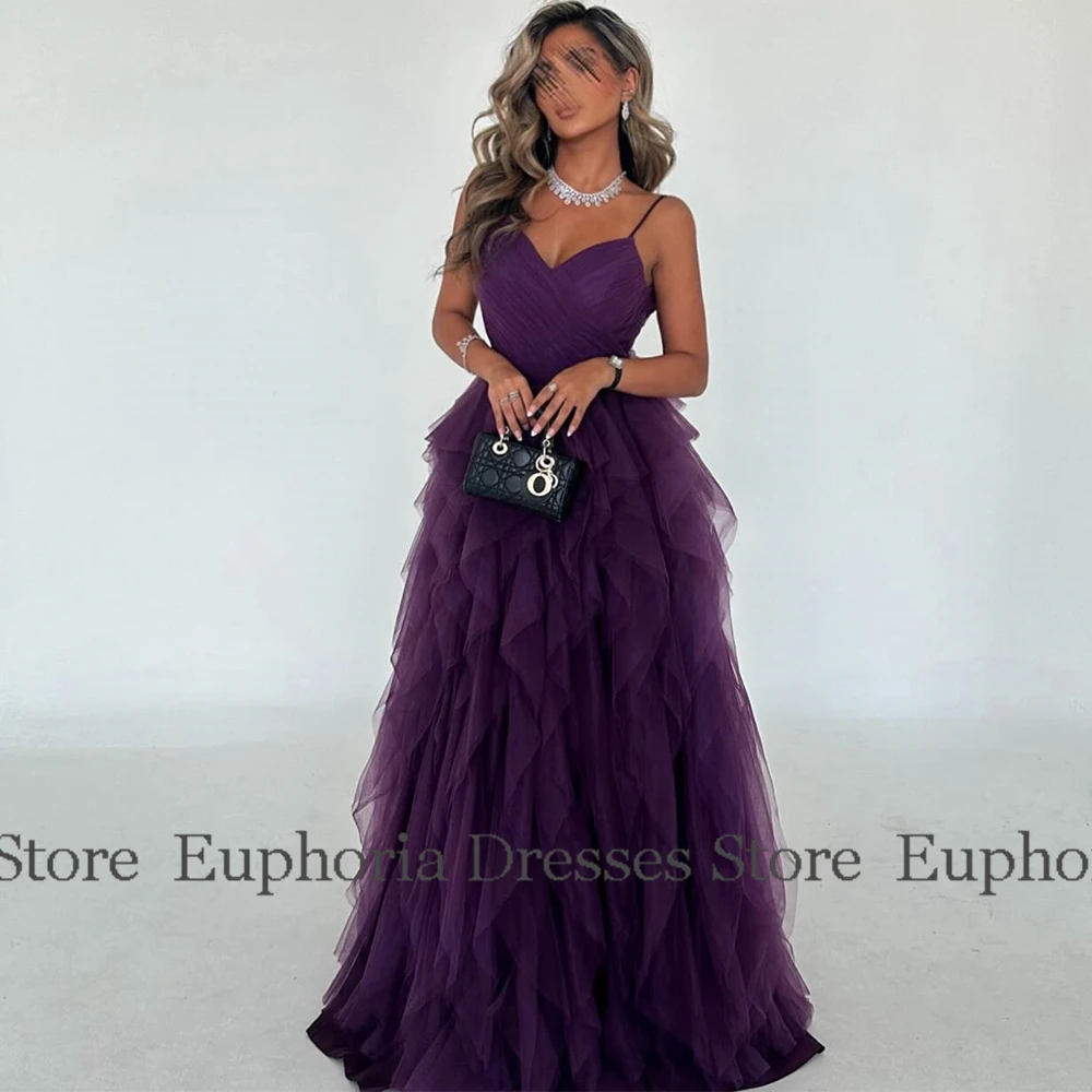 Verträumte Geburtstagsparty-Kleider, Organza, A-Linie, Ballkleid, lila, herzförmige Falte, Rüschen, rückenfrei, Damen-Abendballkleid, lang – Detail 6