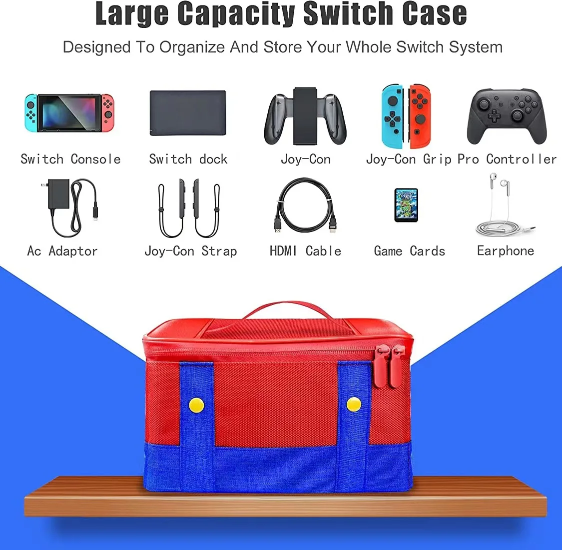 Game Console Case Large Carrying Protective Case for Nintendo Switch OLED Console Pro Controller Travel Storage Bag Case For Switch Accessories