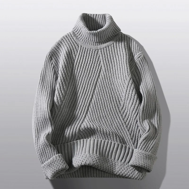 

Striped Turtleneck Mens Sweaters Wool Pullover Sweater Male Oversized Turtle Neck Men Sweter Pull Jumper Korean Style White