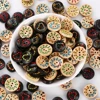 20pcs/lot wooden buttons Random mixing Heart shaped weaving Buttons Handmade accessories for Art and Crafts 4