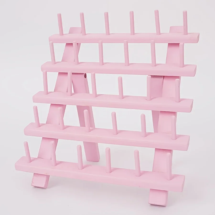 30 Roll Wooden Thread Holder Self-standing Sewing Thread Organizer for Sewing Embroidery