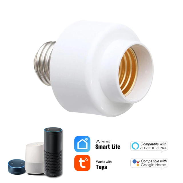 WiFi Smart Lamp Holder Remote Control Light Socket E26 E27 Bulb Socket Adapter, Ewelink App Remote Timing, Compatible with Alexa and Google(Wi-Fi +