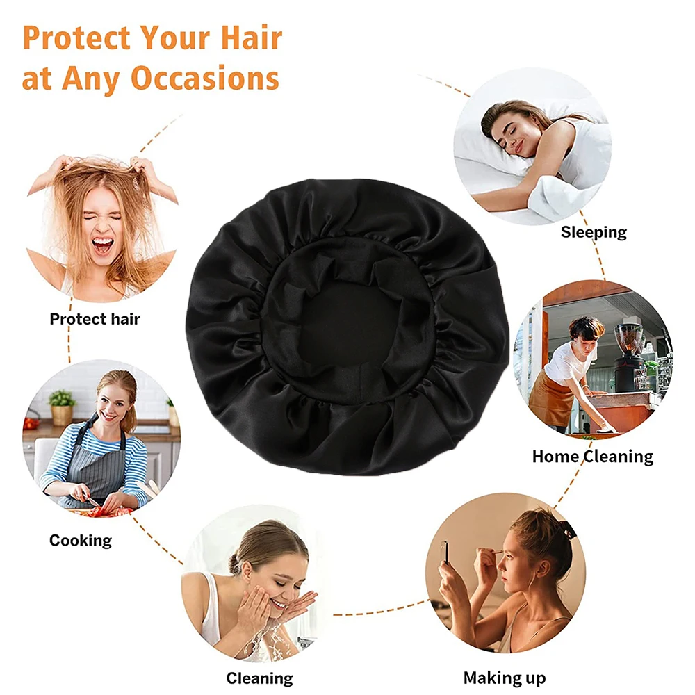 Silk bonnet designed to reduce friction during sleep