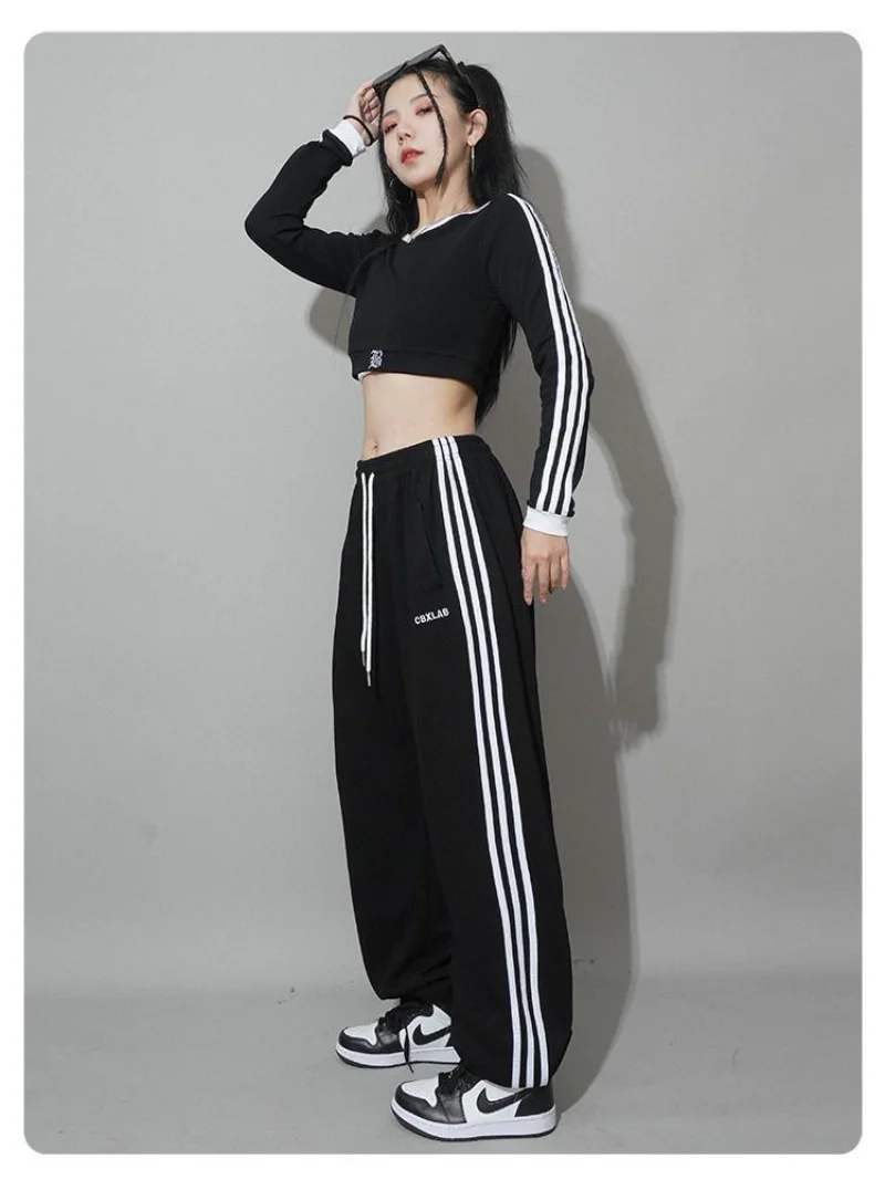 Casual Women's Set Women's Y2K Letter Print Top & Wide Leg Pants