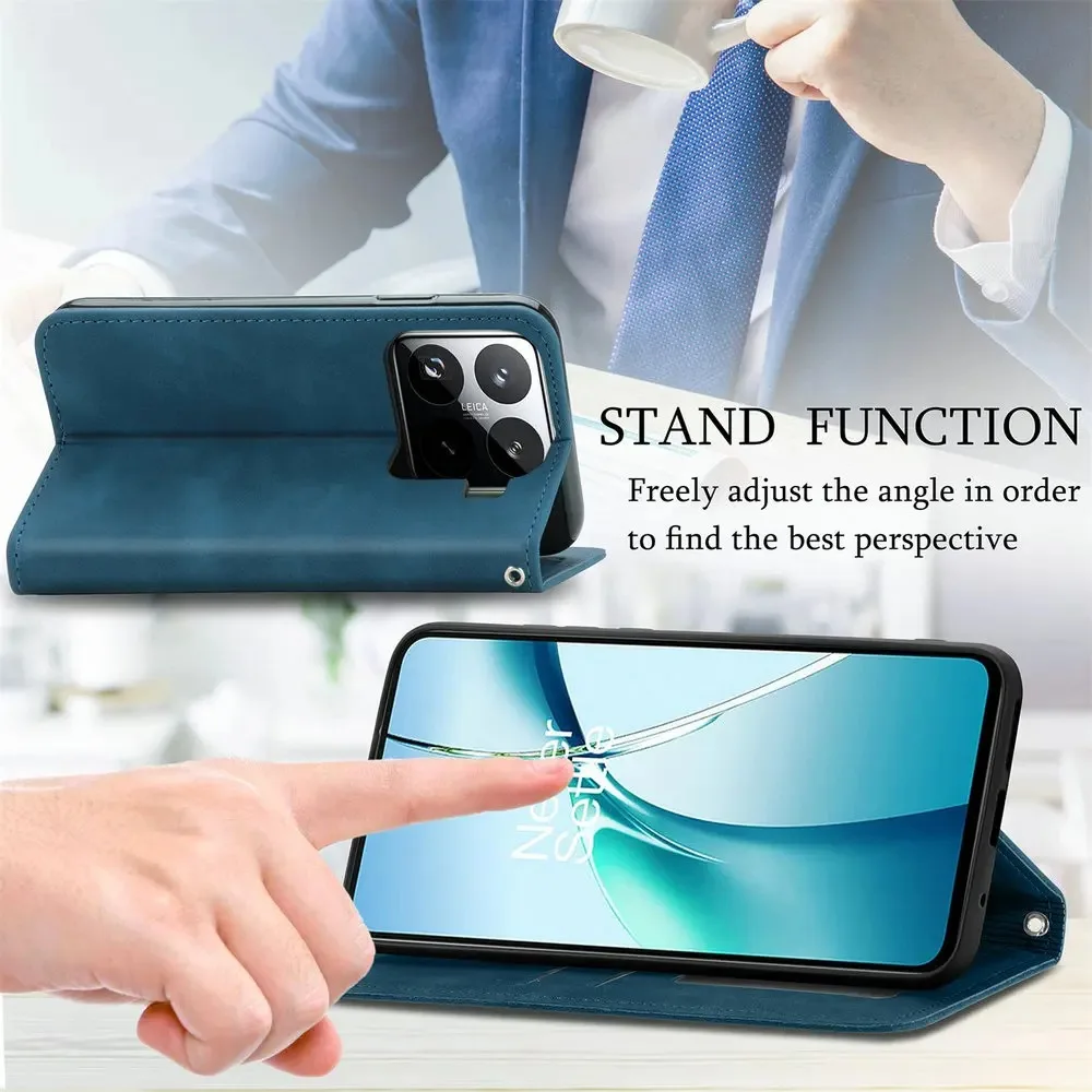 Luxury Magnetic Wallet Case - Smooth Book  with Elegant Design