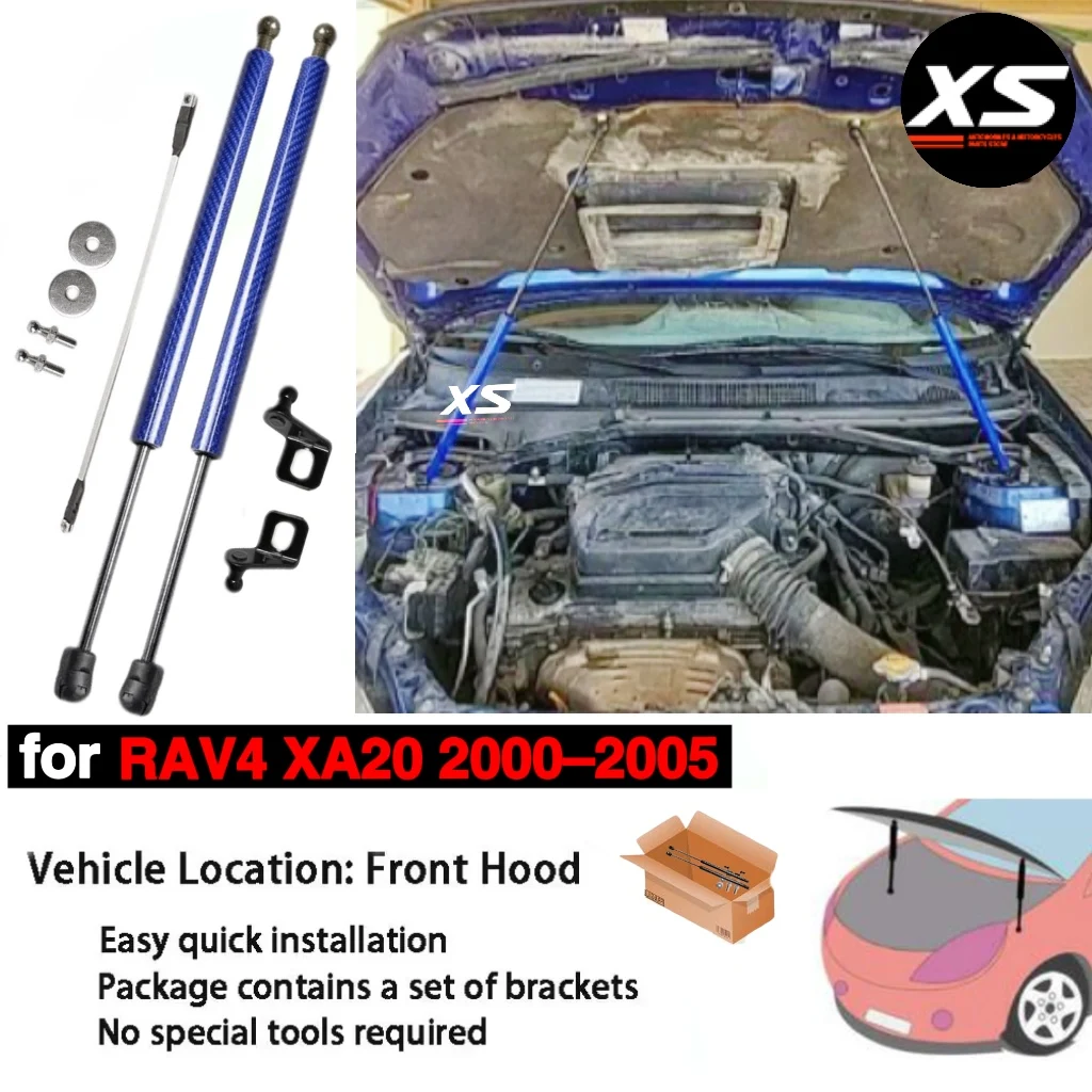 Hood Struts For Toyota RAV4 XA20 2000 2001 2002 2003 2004 2005 Front Bonnet Gas Shock Damper Lift Supports Absorber Piston Rods