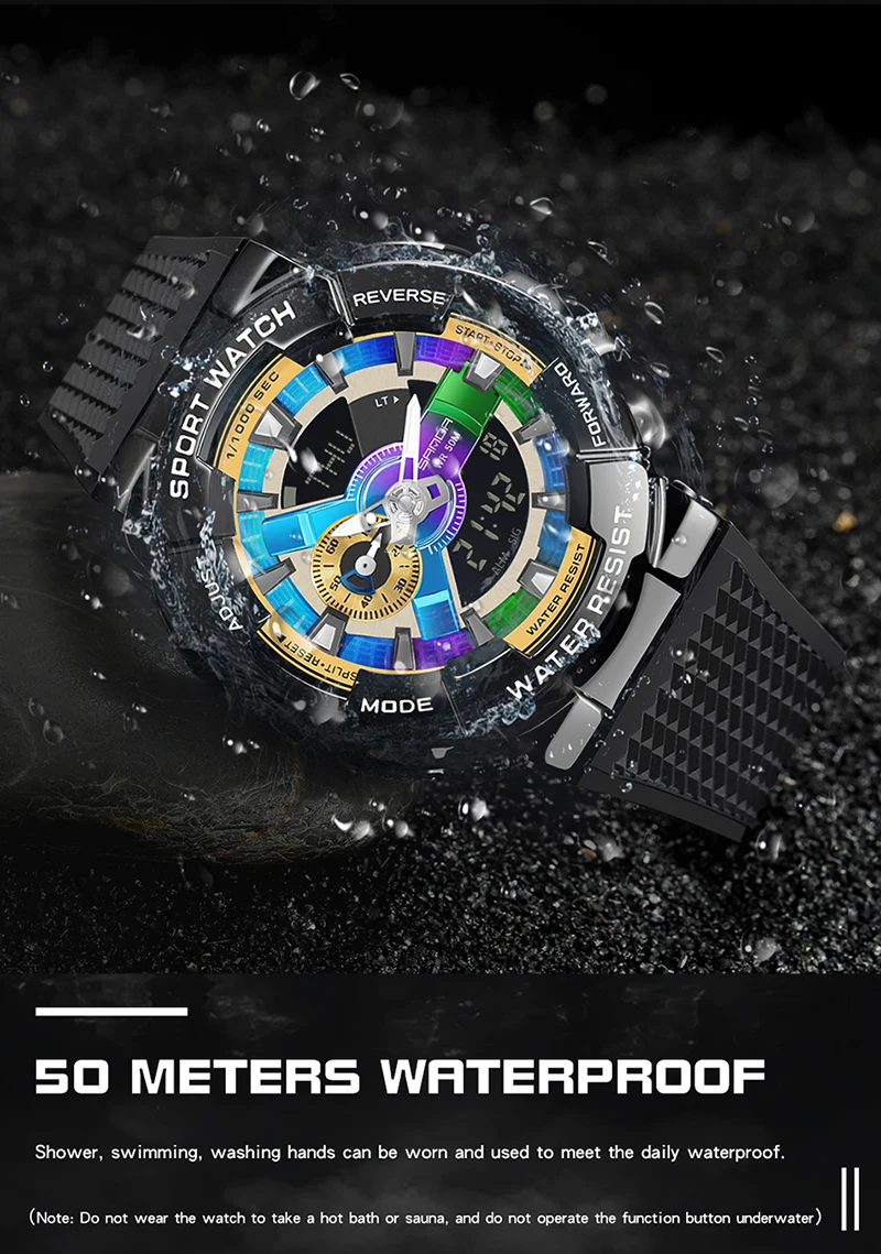 Sanda Men Digital Watch G Style Sports Waterproof Shock Military Premium Watches Magic Color Cool Luxury Wristwatch Relojes 9004