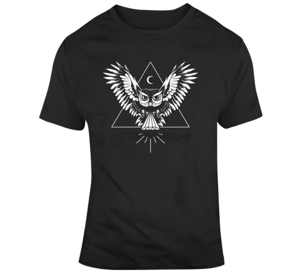 Owl Mystic Wise Animal Illuminati Diamond Pyramid T-shirt |
