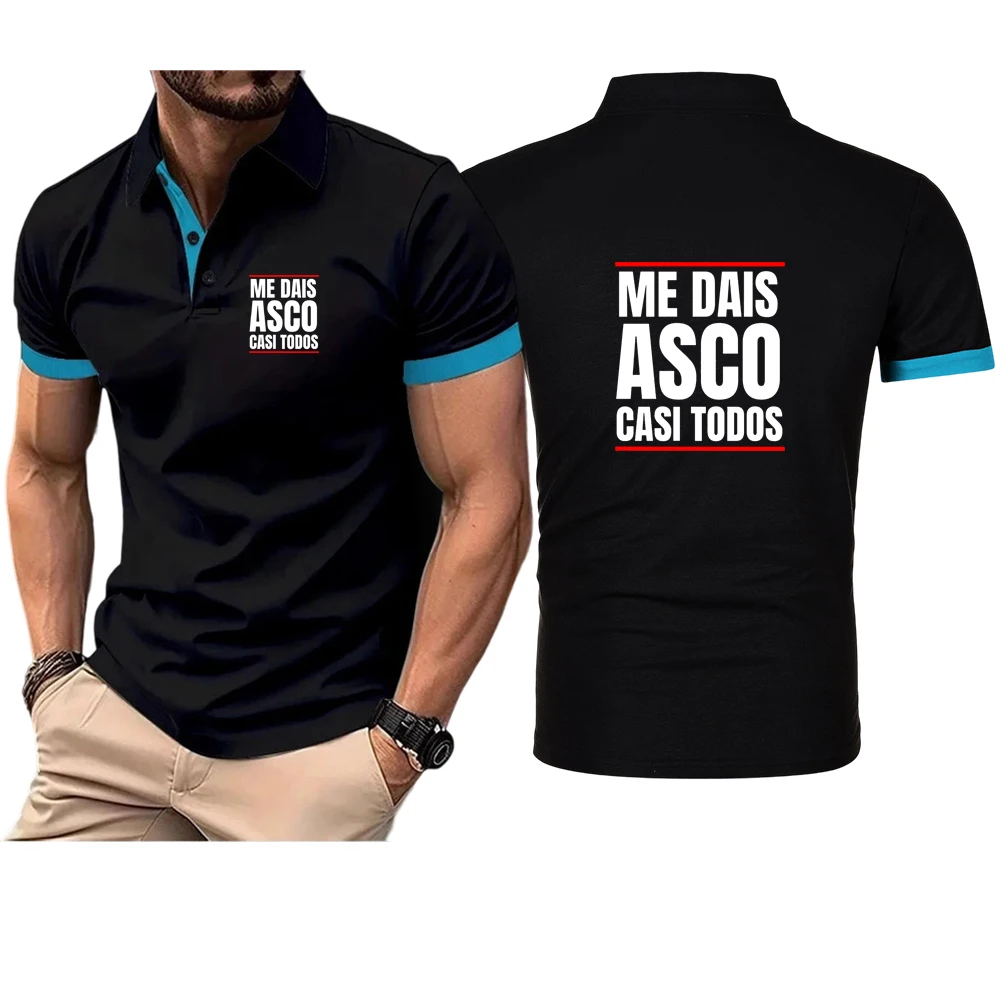 Pure Cotton Mens Short Sleeved Polo Shirt Summer Fashion
