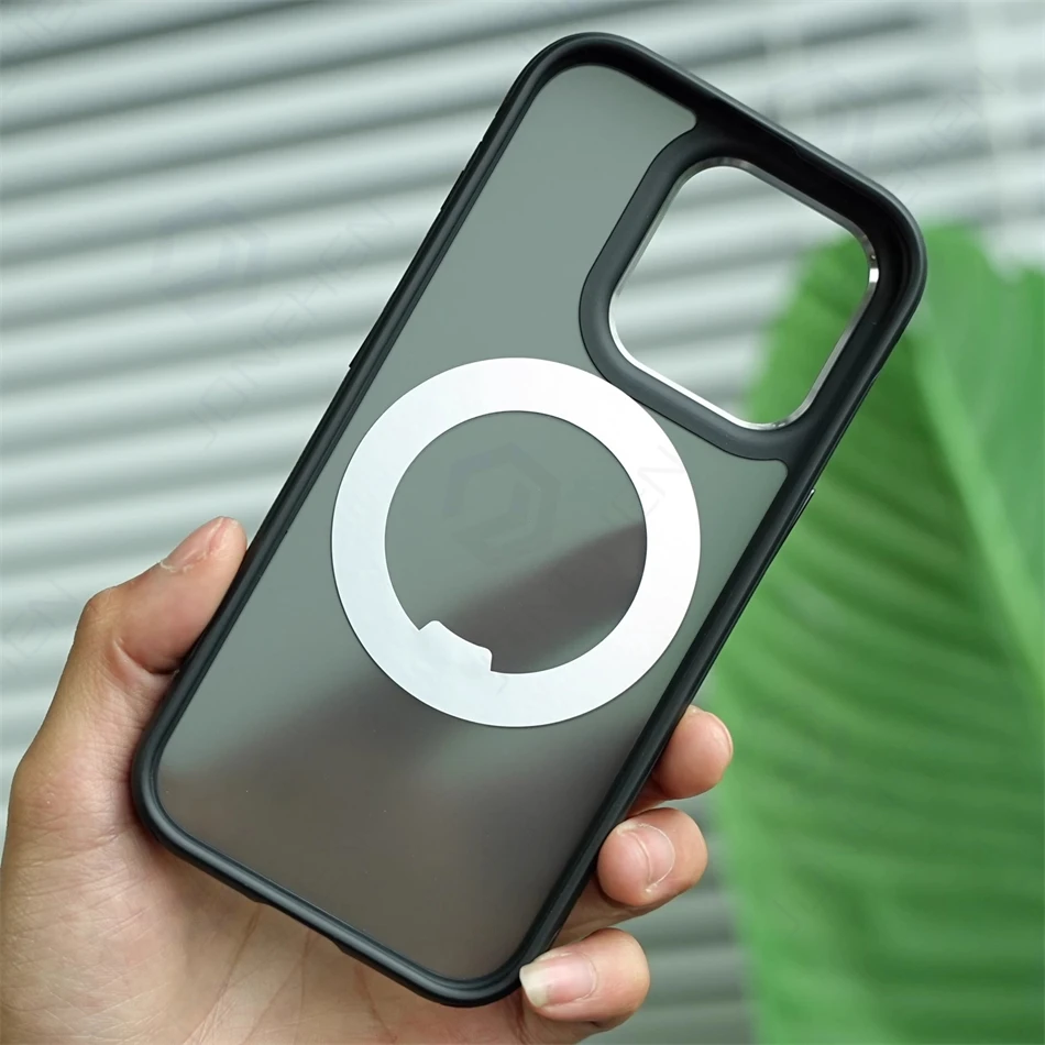 Magnetic 360° Rotation Ring Stand Case - Matte Military Shockproof Armor Cover