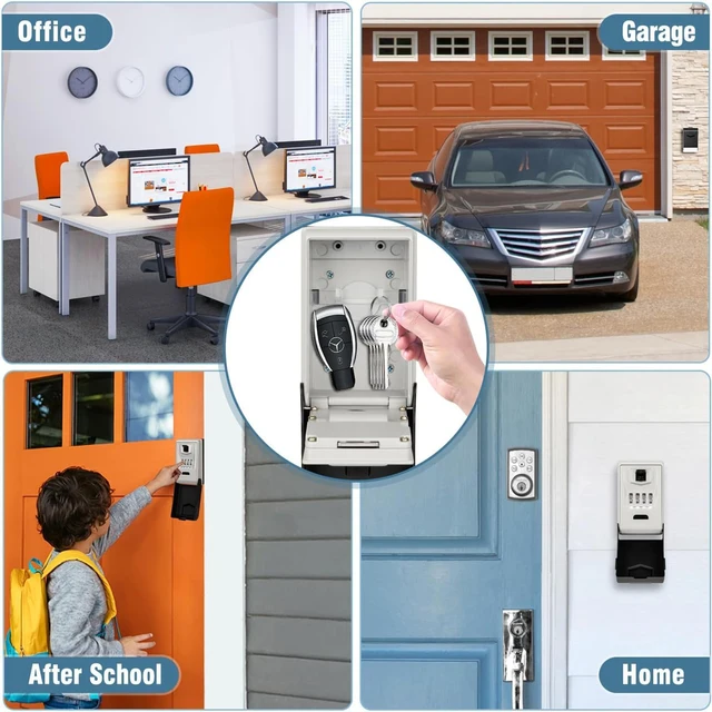 Key Lock Box Wall Mount Outdoor Combination Lock Box with Light Up Dials Waterproof Key Safe Large Capacity Realtor Lock Box ﻿ 6