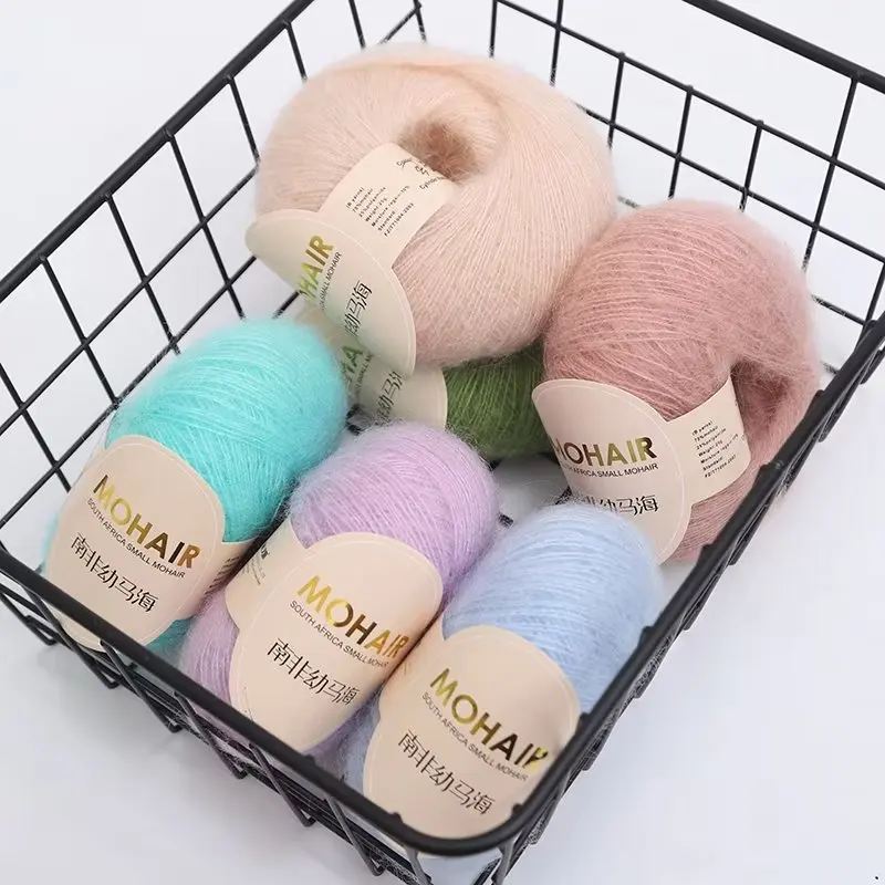Description Picture 4 of item25g High Quality Mohair Yarn High Content Soft Skin-friendly Eco-friendly Mohair Crochet yarn For Crochet Shawl Sweater Cloth