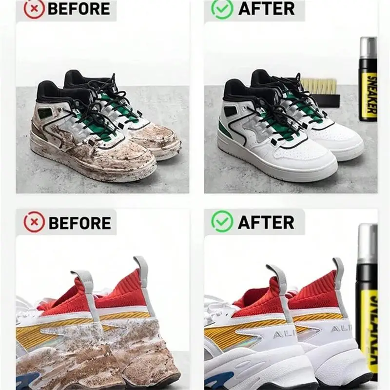 Shoe Cleaner Care Kit with 2 Brush, 5.3Oz cleaning agent and 1 Towel for Leather Knit Canvas PU Fabric Sneakers Tennis Shoes