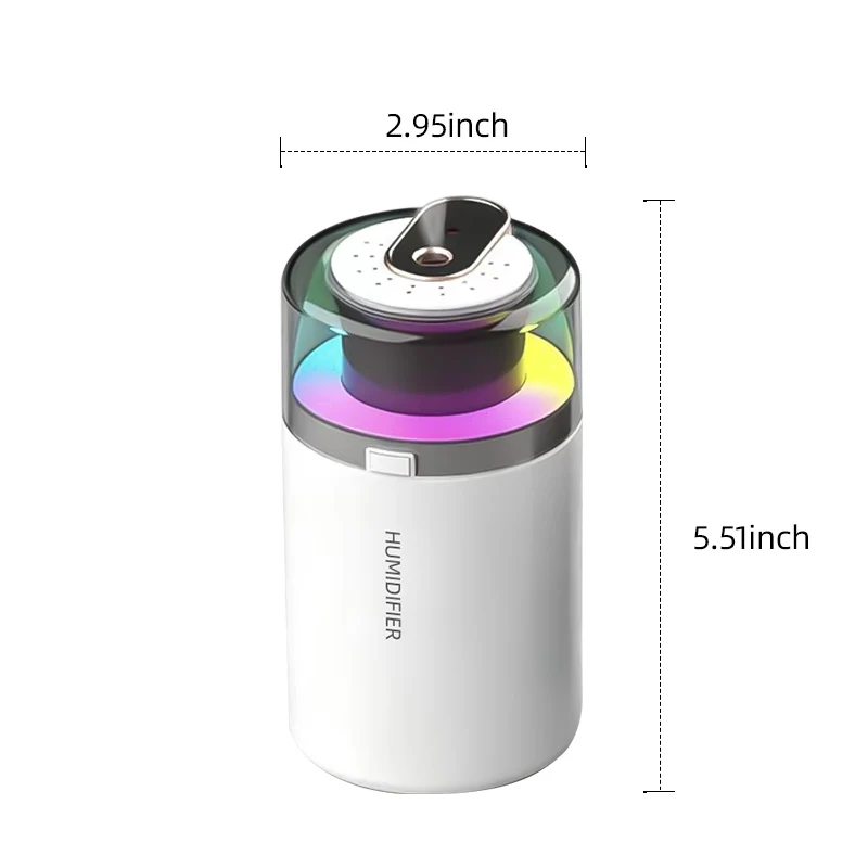 Compact 2-in-1 Car Humidifier & Aroma Diffuser with RGB LED Light