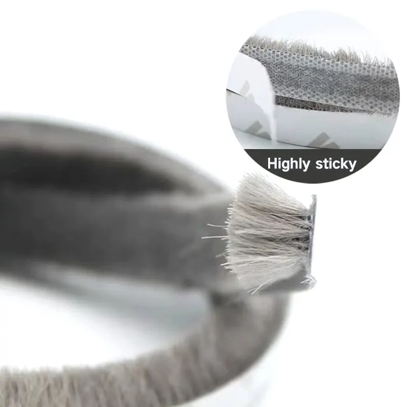 Self-adhesive Sealing Wind-proof Brush Strip 1 meters Home Door Window Sound Insulation Strip Gasket