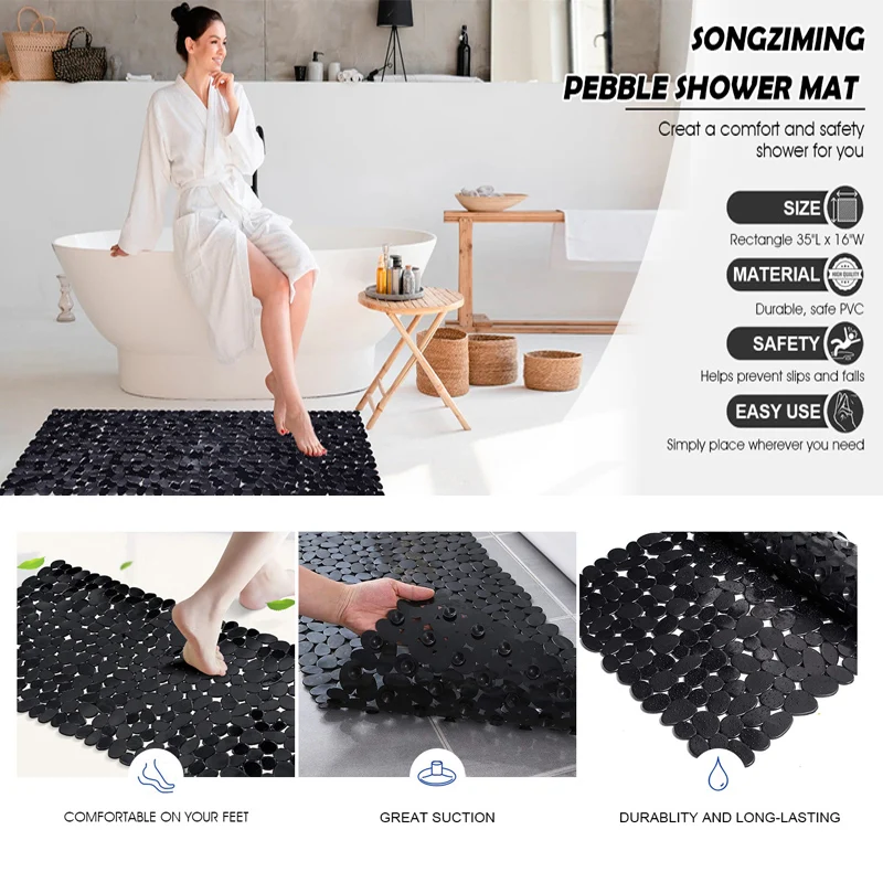 Slip-Resistant Waterproof Bath Mat with Suction Cups