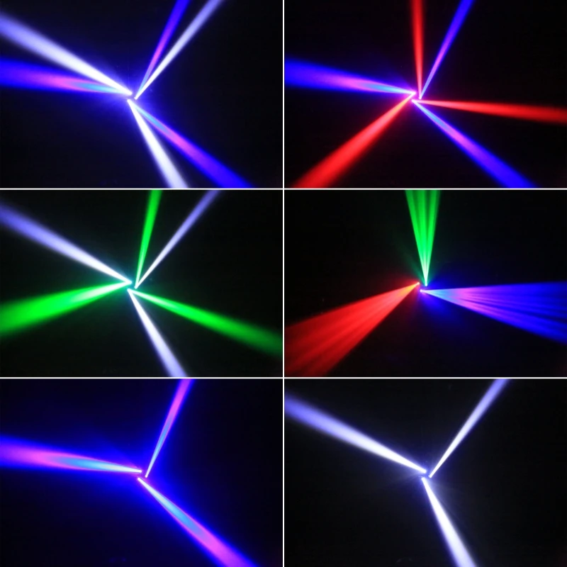 LED Moving Head 80W RGBW 4in1 Mini Six Arm Beam Strobe Light Yellow Flash Dj Bar