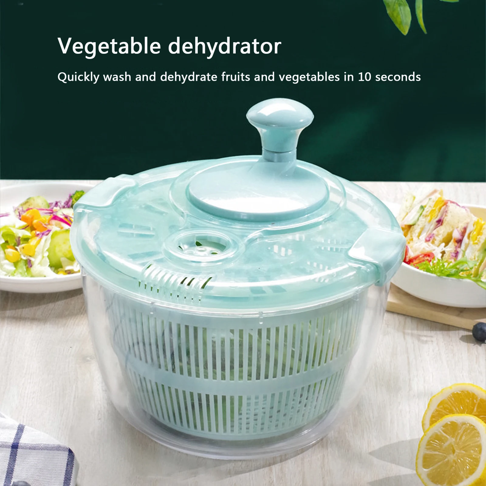 Vegetable Dryer Salad Spinner Manual Lettuce Dryer Fruit Washer With