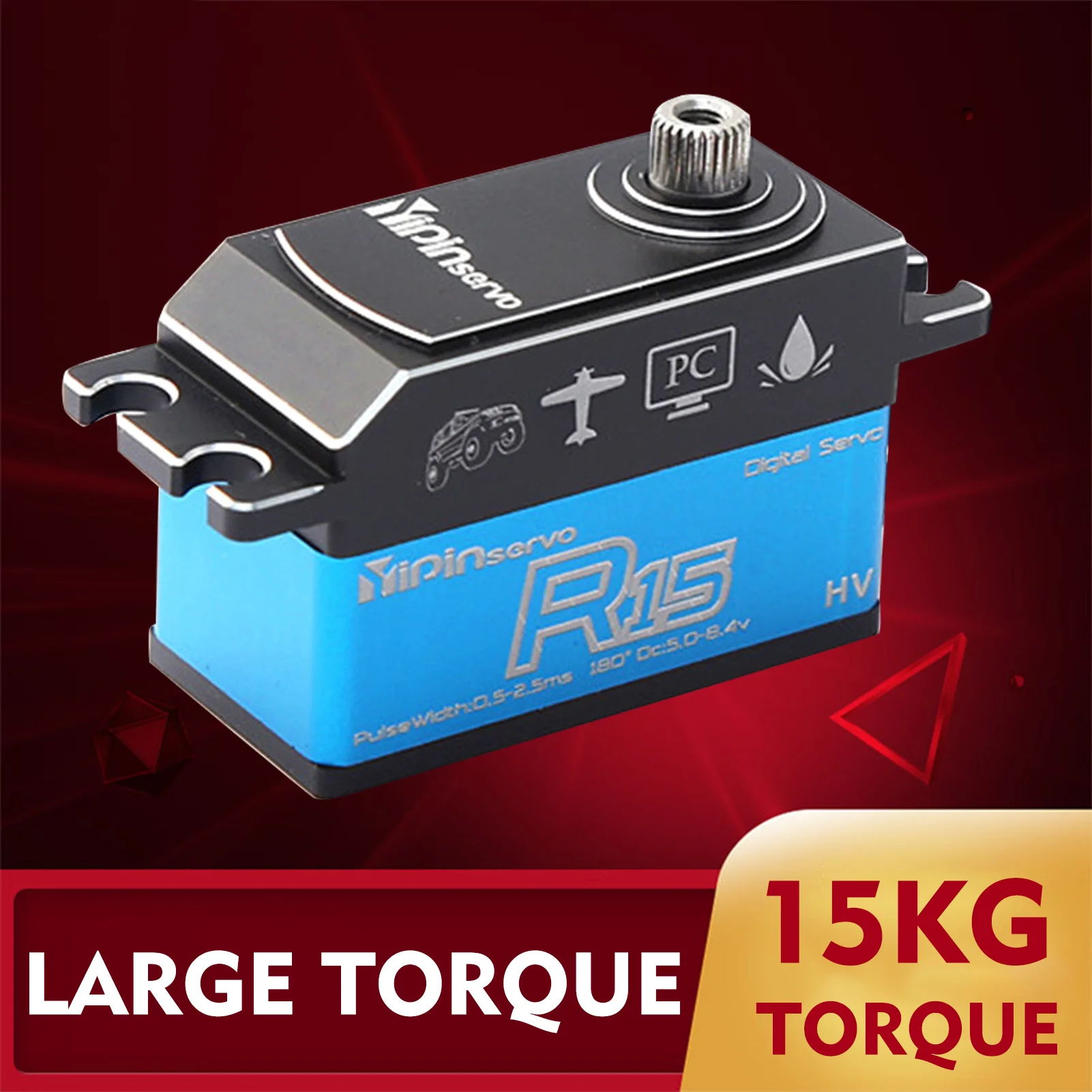 Yipinservo 10kg/15kg Digital Servo Metal Gear Servo Waterproof For 1/8