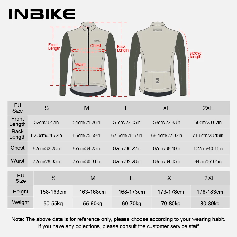 INBIKE Fleece Men's Cycling Jersey Winter Cycling Sets Warm Long-sleeved Suit Soad Bike Bicycle Jacket Overalls Riding Suit