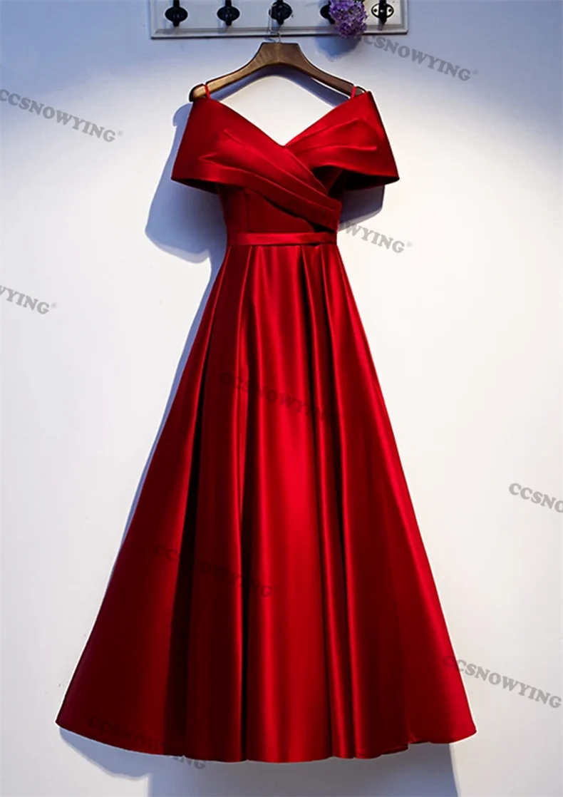 Prom Dress V-Neck Evening Dresses Satin Floor-Length Prom Dresses A-LINE Party Dress