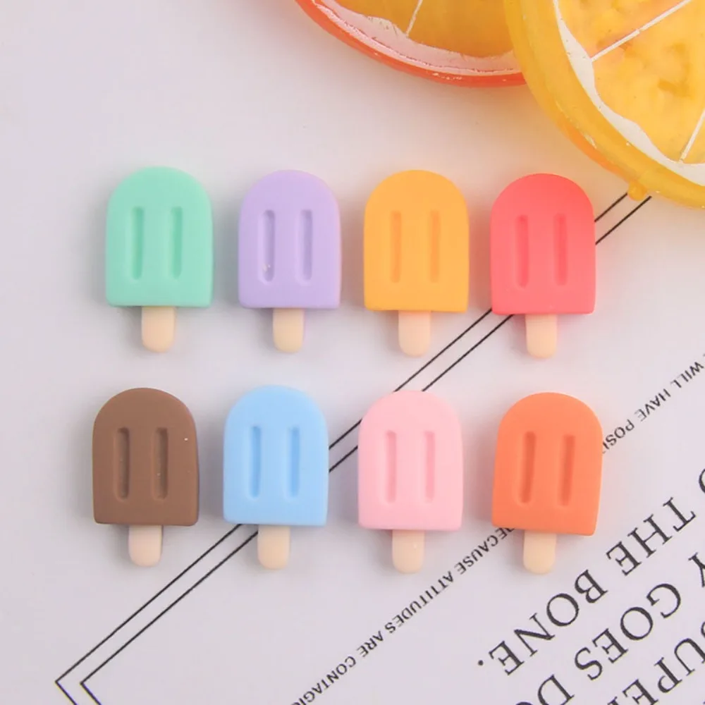 

8 Pcs/pack Resin Color Miniature Ice Cream Miniature Food Play Diy Cream Mobile Phone Case Ear Studs Hair Clip Accessories