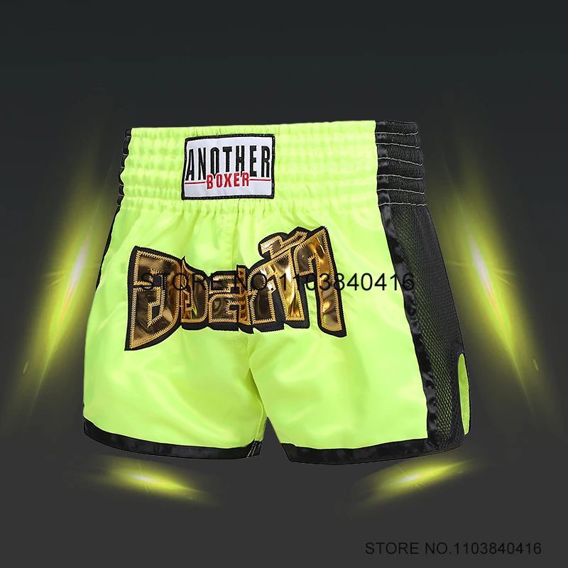 

Short Muay Thai Man Boxing Trunks Kids Women Gym Fitness Martial Arts MMA Uniform Satin Cage Fight Kickboxing Training Pants