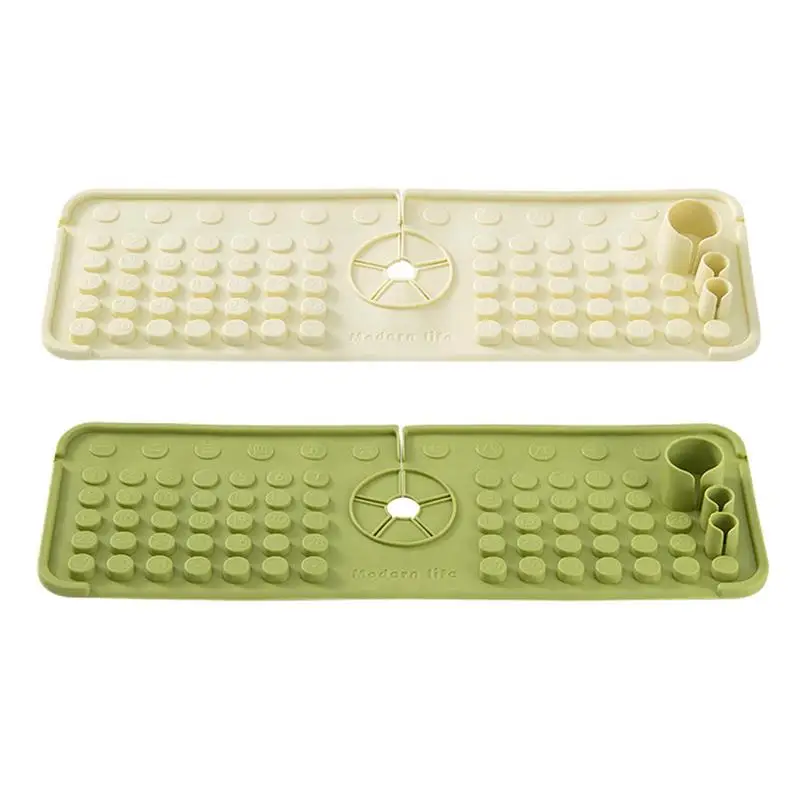 

Silicone Sink Tray Reusable Sink Splash Guard Non-Slip Faucet Mat Multifunctional Draining Soap Bar Holder For Kitchen Bathroom