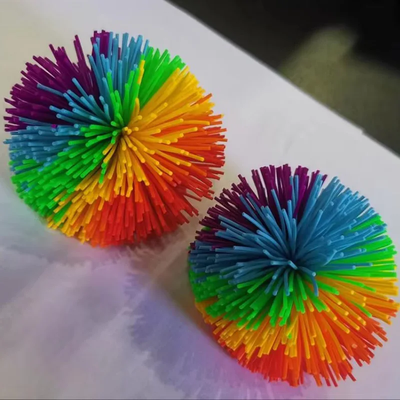 Rainbow Sensory Stringy Balls Fidget Toys For Kids Silicone Bouncy Ball Party Favors Outdoor Fun Juguetes Divertidos Y Graciosos 5