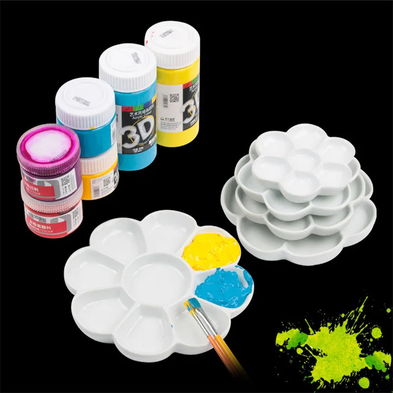 Plum Ceramic Palette Gouache Acrylic Paint Tray Jingdezhen Pottery Watercolor Plate Beautiful and Durable Multi-specification Paint Tray Color Palette Watercolor Palette